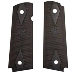 https3A2F2Fmedia.chattanoogashooting.com2Fimages2Fproduct2FHA450102FHA45010.jpg Hogue Colt Government Grips .45 1911 Rubber Grips Panels Checkered with Diamonds - Black