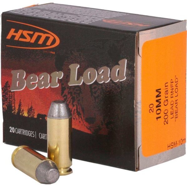 https3A2F2Fmedia.chattanoogashooting.com2Fimages2Fproduct2FHEHSM10mm9N202F1404907_1.jpg HSM Bear Load Hard Cast Handgun Ammunition 10mm Auto 200gr RNFP 1041 fps 20/ct