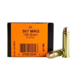 https3A2F2Fmedia.chattanoogashooting.com2Fimages2Fproduct2FHEHSM3576RN2FHEHSM3576RN1.jpg HSM Training Handgun Ammunition .357 Mag 158gr Plated FP 1058 fps 50/ct