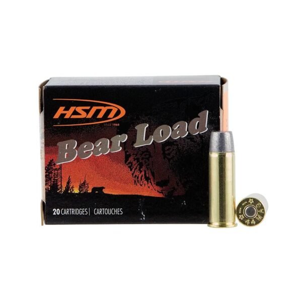 https3A2F2Fmedia.chattanoogashooting.com2Fimages2Fproduct2FHEHSM44M15N202FHEHSM44M15N20.jpg HSM Bear Load Hard Cast Handgun Ammunition 44 Rem Mag 305gr WFN 1260 fps 20/ct