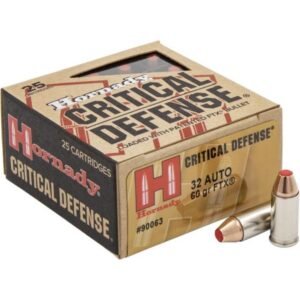 https3A2F2Fmedia.chattanoogashooting.com2Fimages2Fproduct2FHO900632FHO90063.jpg Hornady Critical Defense Handgun Ammunition .32 Auto 60gr FTX 1000 fps 25/ct
