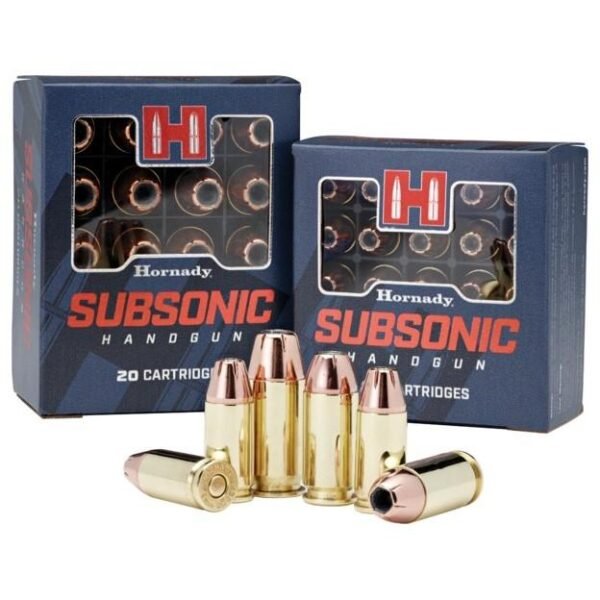 https3A2F2Fmedia.chattanoogashooting.com2Fimages2Fproduct2FHO902872FHO90287-1_1.jpg Hornady Subsonic Ammunition 9mm Luger 147 gr XTP 975 fps 25/ct