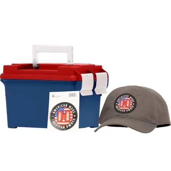 https3A2F2Fmedia.chattanoogashooting.com2Fimages2Fproduct2FHO909092FHO80908-1.jpg Hornady American Gunner Handgun Ammunition 45 Auto 185gr XTP 970 fps 250/ct Loose Ammo Can with Hat/Sticker
