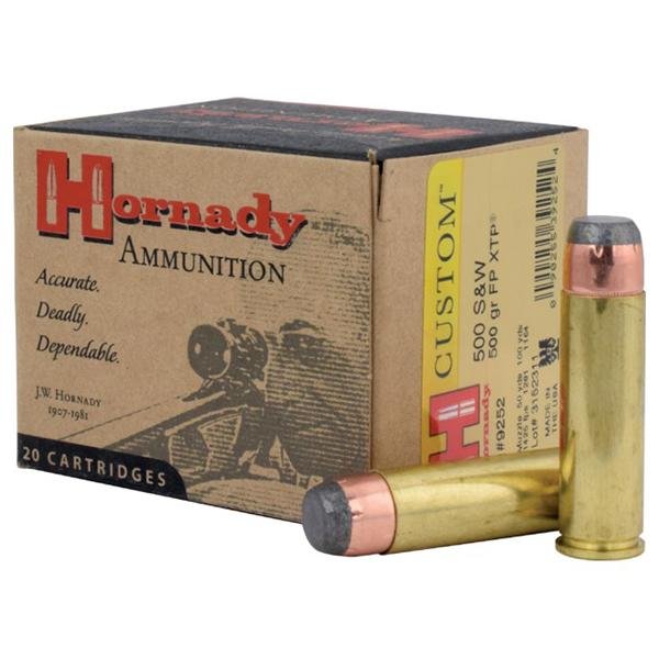 https3A2F2Fmedia.chattanoogashooting.com2Fimages2Fproduct2FHO92522FHO9252-1.jpg Hornady Custom Handgun Ammunition .500 S&W 500 gr XTP 1425 fps 20/ct