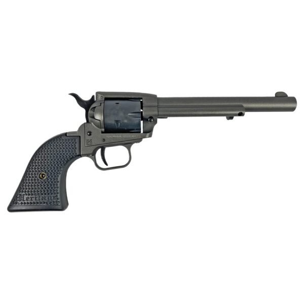 https3A2F2Fmedia.chattanoogashooting.com2Fimages2Fproduct2FHXSRR22C62FHXSRR22C6-1.jpg Heritage Rough Rider Steel Frame Tungsten Cerakote Handgun .22 LR 6rd Capacity 6.5" Barrel Polymer Black