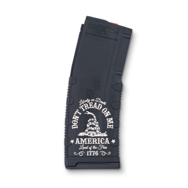 https3A2F2Fmedia.chattanoogashooting.com2Fimages2Fproduct2FIRBROMAG30DONTTREAD2FIRBROMAG30DONTTREAD.jpg Black Rain Ordnance Don't Tread on Me AR Magazine 5.56x45 30/rd