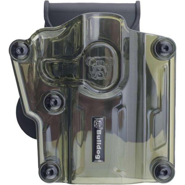 https3A2F2Fmedia.chattanoogashooting.com2Fimages2Fproduct2FJZMX0042FJZMX004-1.jpg Bulldog Max Multi-Fit Polymer Holster w/ Paddle-Transparent Green RH