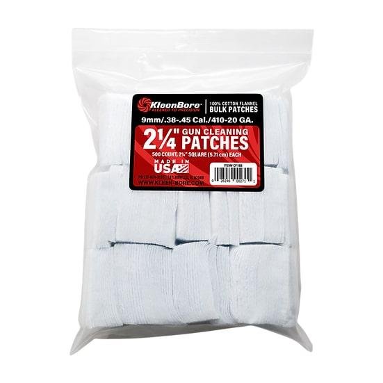 https3A2F2Fmedia.chattanoogashooting.com2Fimages2Fproduct2FKBCP18B2FKBCP18B-1.jpg KleenBore 2 1/4" Bore Cleaning Patches .38/.45 Cal .410-20 ga 500/ct