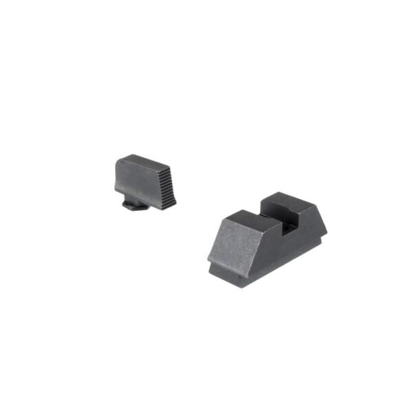 https3A2F2Fmedia.chattanoogashooting.com2Fimages2Fproduct2FKQGL4532FKQGL453-1.jpg Ameriglo Optics Compatible Handgun Sight Set for Glock Flat Black .295? Rear 1L Tall Serrated Black .220? Front