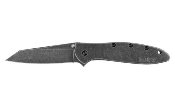 https3A2F2Fmedia.chattanoogashooting.com2Fimages2Fproduct2FKW1660RBW2FKW1660RBW.jpg Kershaw Random Leek Reverse Tanto Assisted Folding Knife (3" BlackWash)