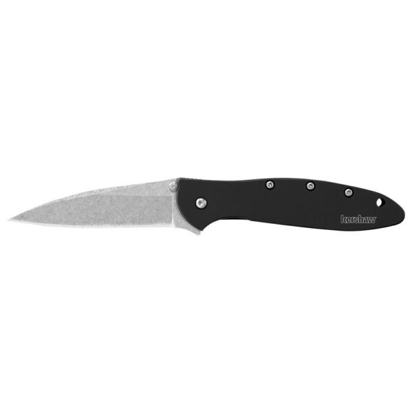https3A2F2Fmedia.chattanoogashooting.com2Fimages2Fproduct2FKW1660SWBLK2FKW1660SWBLK-1.jpg Kershaw Ken Onion Leek Folding Knife 3" Stonewashed Drop Point Blade Black