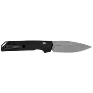 Kershaw Launch Iridium Folding Knife 3-2/5" Spear Point Blade Black