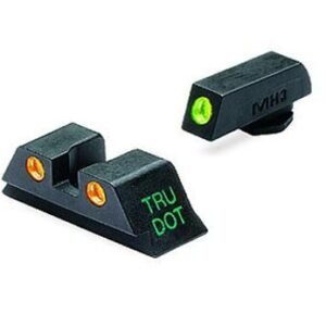 Meprolight Tru-Dot Night Sight Set - Glock 9mm .357 Sig 40 S&W .45 GAP Fixed Set Green/Orange