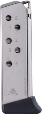 https3A2F2Fmedia.chattanoogashooting.com2Fimages2Fproduct2FMYMGWPPKFRN2FMYMGWPPKFRN.jpg Mec-Gar Handgun Magazine Walther PPK .380 ACP Carbon Steel Tube Nickel 6 rds
