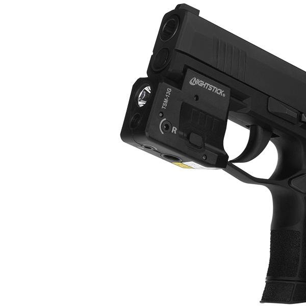 https3A2F2Fmedia.chattanoogashooting.com2Fimages2Fproduct2FNITSM13G2FNITSM13G.jpg Nightstick Rechargeable Sub-Compact Weapon-Mounted Light w/Green Laser (Fits Sig P365) 150 Lumens