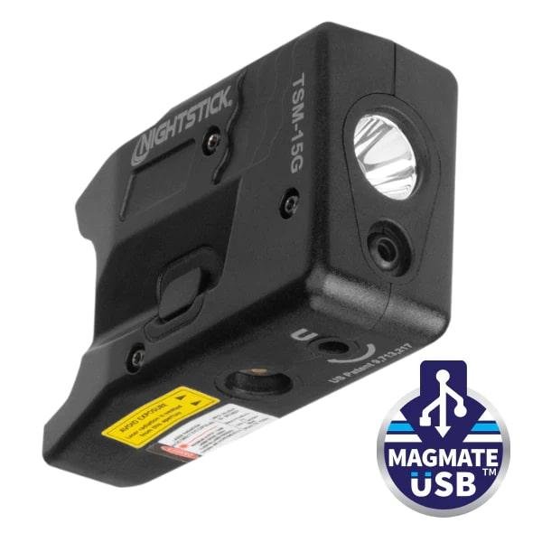 https3A2F2Fmedia.chattanoogashooting.com2Fimages2Fproduct2FNITSM15G2FNITSM15G-1.jpg Nightstick Weapon Light with Green Laser Black for S&W M&P Shield/Shield Plus