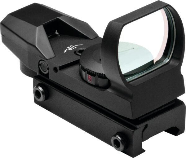 https3A2F2Fmedia.chattanoogashooting.com2Fimages2Fproduct2FNRD4RGB2FNRD4RGB.jpg NcStar Red & Green Reflex Sight with 4 Reticles and QR Mount - Black