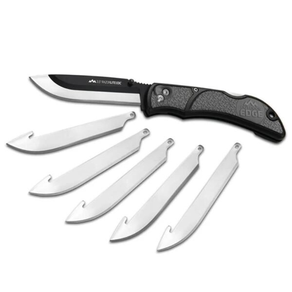 https3A2F2Fmedia.chattanoogashooting.com2Fimages2Fproduct2FOERLY50C2FOERLY50C-1.jpg Outdoor Edge RazorEDC Lite Replaceable Blade Folding Knife 3-1/2" Drop Point Blade Grey