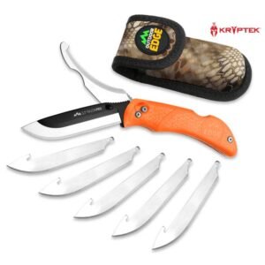 https3A2F2Fmedia.chattanoogashooting.com2Fimages2Fproduct2FOERO20C2FOERO20C-1.jpg Outdoor Edge RazorPro G Replaceable Blade Folding Hunting Knife 3-1/2" Drop Point Blade Orange