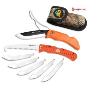 https3A2F2Fmedia.chattanoogashooting.com2Fimages2Fproduct2FOEROC30C2FOEROC30C-1.jpg Outdoor Edge RazorPro G Saw Combo Hunting Knife & Folding Saw 3-1/2" Drop Point Blade Orange