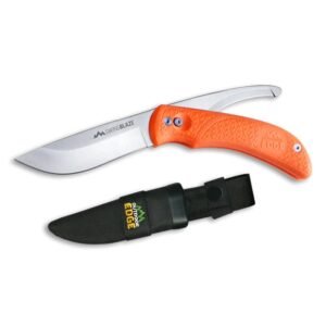 https3A2F2Fmedia.chattanoogashooting.com2Fimages2Fproduct2FOESZ20NC2FOESZ20NC-1.jpg Outdoor Edge Swingblade Rotating Dual-Blade Hunting Knife 3-3/5" Drop Point Blade 3-1/5" Gutting Orange