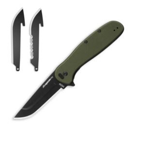 https3A2F2Fmedia.chattanoogashooting.com2Fimages2Fproduct2FOEVX230CC2FOEVX230CC-1.jpg Outdoor Edge Razor VX2 Replaceable Blade Folding Knife 3" Drop Point Blade Green