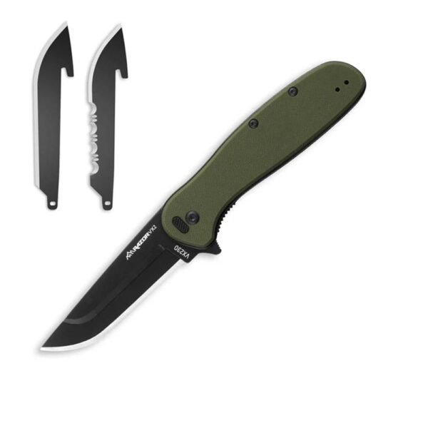 Outdoor Edge Razor VX2 Replaceable Blade Folding Knife 3" Drop Point Blade Green