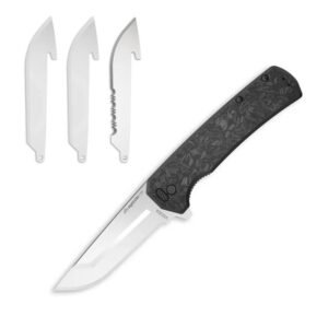 https3A2F2Fmedia.chattanoogashooting.com2Fimages2Fproduct2FOEVX530AC2FOEVX530AC-1.jpg Outdoor Edge Razor VX5 Replaceable Blade Folding Knife 3" Drop Point Blade Black
