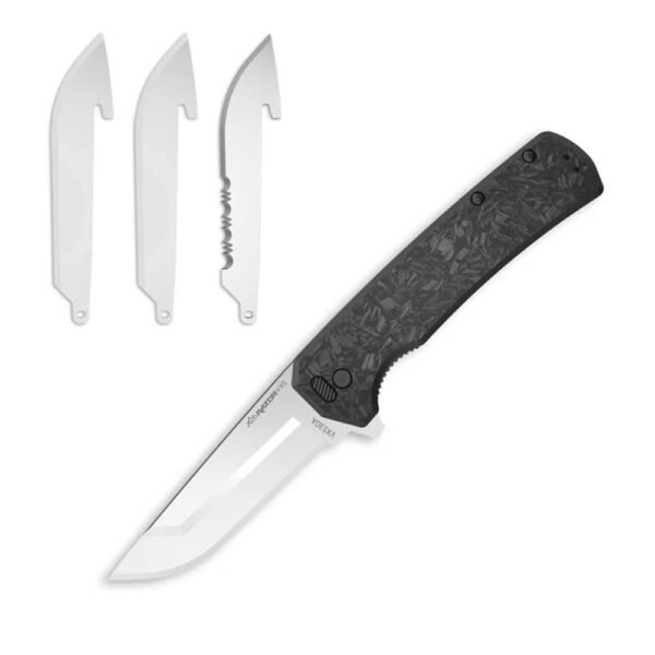 https3A2F2Fmedia.chattanoogashooting.com2Fimages2Fproduct2FOEVX530AC2FOEVX530AC-1.jpg Outdoor Edge Razor VX5 Replaceable Blade Folding Knife 3" Drop Point Blade Black