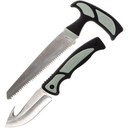 https3A2F2Fmedia.chattanoogashooting.com2Fimages2Fproduct2FPF11359862FPF1135986.jpg Battenfeld Knives Old Timer Hunter Combo Serrated Blade and Guthook Blade Black and Grey