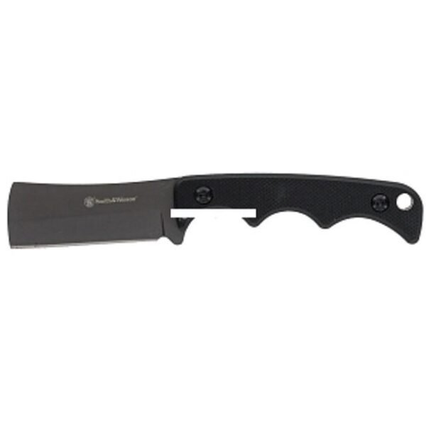 https3A2F2Fmedia.chattanoogashooting.com2Fimages2Fproduct2FPF11931522FPF1193152-1.jpg Smith & Wesson H.R.T. Cleaver Neck Fixed Knife 2" Cleaver Blade Black with Nylon Sheath