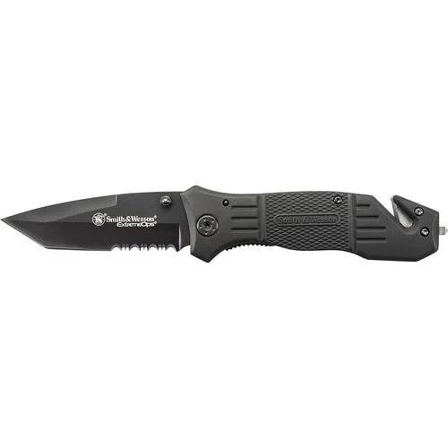 https3A2F2Fmedia.chattanoogashooting.com2Fimages2Fproduct2FPFSWFR2S2FPFSWFR2S_2.jpg Smith & Wesson Extreme Ops Drop Point Folding Knife 3.3" Blade Black