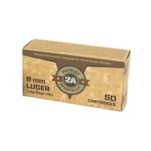 https3A2F2Fmedia.chattanoogashooting.com2Fimages2Fproduct2FPJP9MM115FC2FPJP9MM115F1.jpg Patriot Sports Brass Case Handgun Ammunition 9mm Luger 115gr FMJ 1230 fps 1000/ct (20-50/ct)