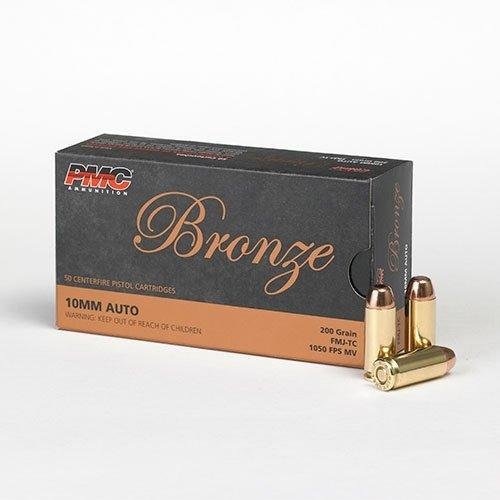 https3A2F2Fmedia.chattanoogashooting.com2Fimages2Fproduct2FPM10A2FPM10A.jpg PMC Bronze Handgun Ammunition 10mm Auto 200 gr. FMJ 1050 fps 50/ct