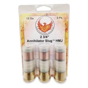 https3A2F2Fmedia.chattanoogashooting.com2Fimages2Fproduct2FPPPRANNIHILATORHMJ2FPPPRANNIHILATORHMJ_1.jpg Phoenix Rising Annihilator Slug Shotshell 12ga 2-3/4" 485gr Slug 1540 fps 3/ct