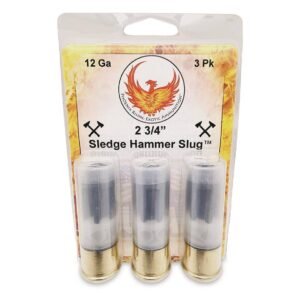 https3A2F2Fmedia.chattanoogashooting.com2Fimages2Fproduct2FPPPRSLEDGEHAMMER2FPPPRSLEDGEHAMMER_1.jpg Phoenix Rising Sledge Hammer - Large HP Slug Shotshell 12ga 2-3/4" 685gr Slug 3/ct