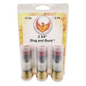 https3A2F2Fmedia.chattanoogashooting.com2Fimages2Fproduct2FPPPRSLUGANDBUCK2FPPPRSLUGANDBUCK1.jpg Phoenix Rising Slug & Buck Shotshell 12ga 2-3/4" FSJ 7/8oz Slug & 6-00 Buckshot 1225 fps 3/ct