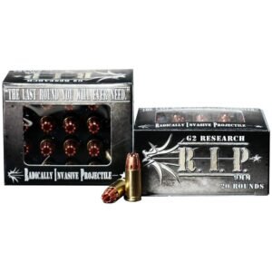 https3A2F2Fmedia.chattanoogashooting.com2Fimages2Fproduct2FQD0000092FQD000009-G2-research-RIP-handgun-ammunition-9mm-luger-92-gr-hp-1265-fps-20-box.jpg G2 Research R.I.P. Handgun Ammunition 9mm Luger 92 gr HP 1250 fps 20/ct