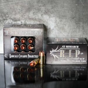 https3A2F2Fmedia.chattanoogashooting.com2Fimages2Fproduct2FQD0000162FQD000016.jpg G2 Research R.I.P. Handgun Ammunition .380 ACP 62 gr HP 1250 fps 20/box