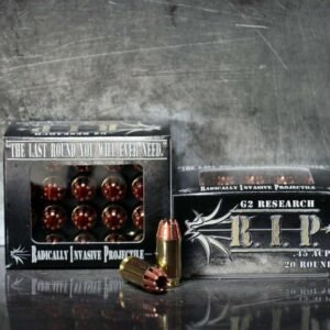 https3A2F2Fmedia.chattanoogashooting.com2Fimages2Fproduct2FQD0000232FQD000023.jpg G2 Research R.I.P. Handgun Ammunition .45 ACP 162 gr HP 1020 fps 20/box