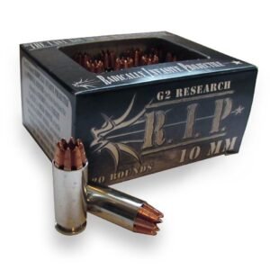 https3A2F2Fmedia.chattanoogashooting.com2Fimages2Fproduct2FQD0060182FQD006018.jpg G2 Research R.I.P. Handgun Ammunition 10mm Auto 115 gr 1220 fps 20/ct