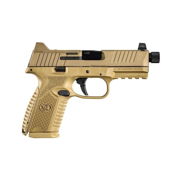https3A2F2Fmedia.chattanoogashooting.com2Fimages2Fproduct2FRJ661007462FRJ66100746-1.jpg FN 509 Midsize Tactical Handgun 9mm Luger 10rd Magazines (2) 4.5" Threaded Barrel FDE NMS