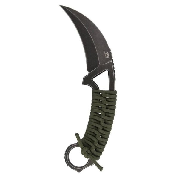 https3A2F2Fmedia.chattanoogashooting.com2Fimages2Fproduct2FSGSOGGB2001BX2FSGSOGGB2001BX-1.jpg SOG Gambit XL Fixed Knife 4" Karambit Blade OD Green Box