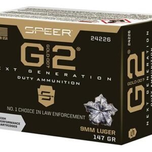 https3A2F2Fmedia.chattanoogashooting.com2Fimages2Fproduct2FSP242262FSP24226-1.jpg Speer Gold Dot Handgun Ammunition 9mm Luger 147gr G2 970 fps 20/ct