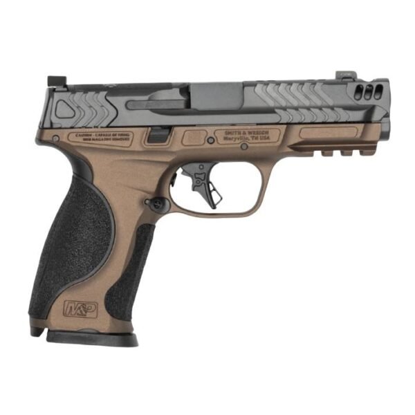 https3A2F2Fmedia.chattanoogashooting.com2Fimages2Fproduct2FSW148432FSW148431.jpg S&W PC M&P9 M2.0 Metal Carry Comp Midnight Bronze Grip Handgun 9mm Luger17rd Magazines(2) 4.22" Ported Barrel