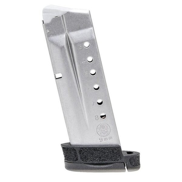 https3A2F2Fmedia.chattanoogashooting.com2Fimages2Fproduct2FSW30098762FSW3009876_1.jpg Smith & Wesson M&P Shield M2.0 SS Handgun Magazine with Finger Rest 9mm Luger 8/rd (USED)