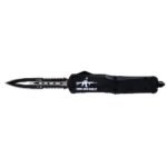 Templar Knife Large Come And Take It AR OTF Knife 3-1/2" Serrated Dagger Black