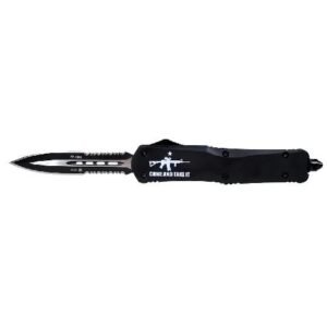 https3A2F2Fmedia.chattanoogashooting.com2Fimages2Fproduct2FTKLAR154312FTKLAR15431-1_1.jpg Templar Knife Large Come And Take It AR OTF Knife 3-1/2" Serrated Dagger Black