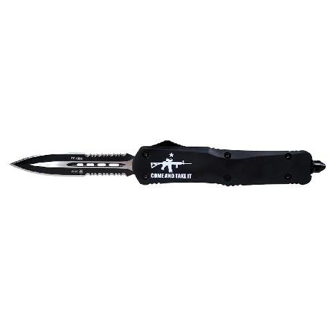 https3A2F2Fmedia.chattanoogashooting.com2Fimages2Fproduct2FTKLAR154312FTKLAR15431-1_1.jpg Templar Knife Large Come And Take It AR OTF Knife 3-1/2" Serrated Dagger Black