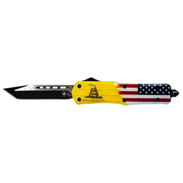 https3A2F2Fmedia.chattanoogashooting.com2Fimages2Fproduct2FTKLDTOM2312FTKLDTOM231_1.jpg Templar Knife Large Don't Tread on Me Knife 3-1/2" Tanto Blade US Flag Don't Tread on Me
